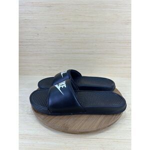 Nike Benassi JDI Black Leather Sandal Slides Mens Size 13